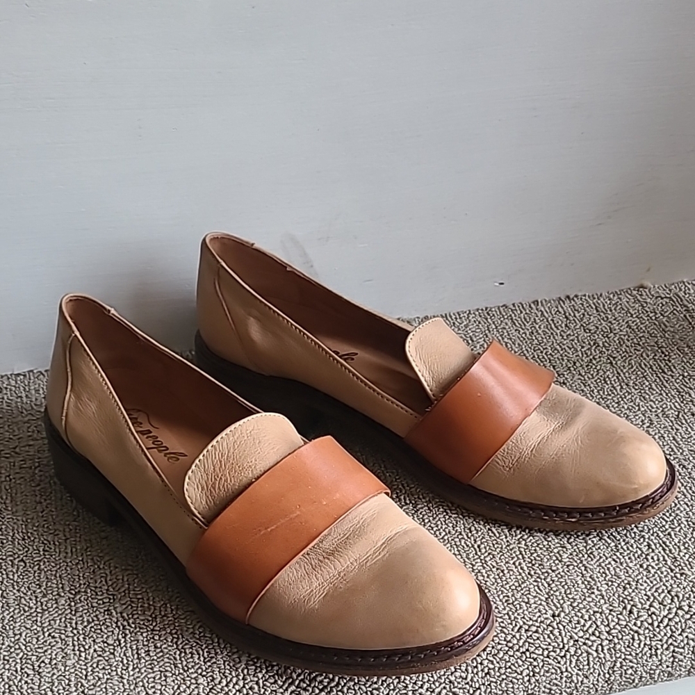 Free People Tan and Brown Women's Loafers